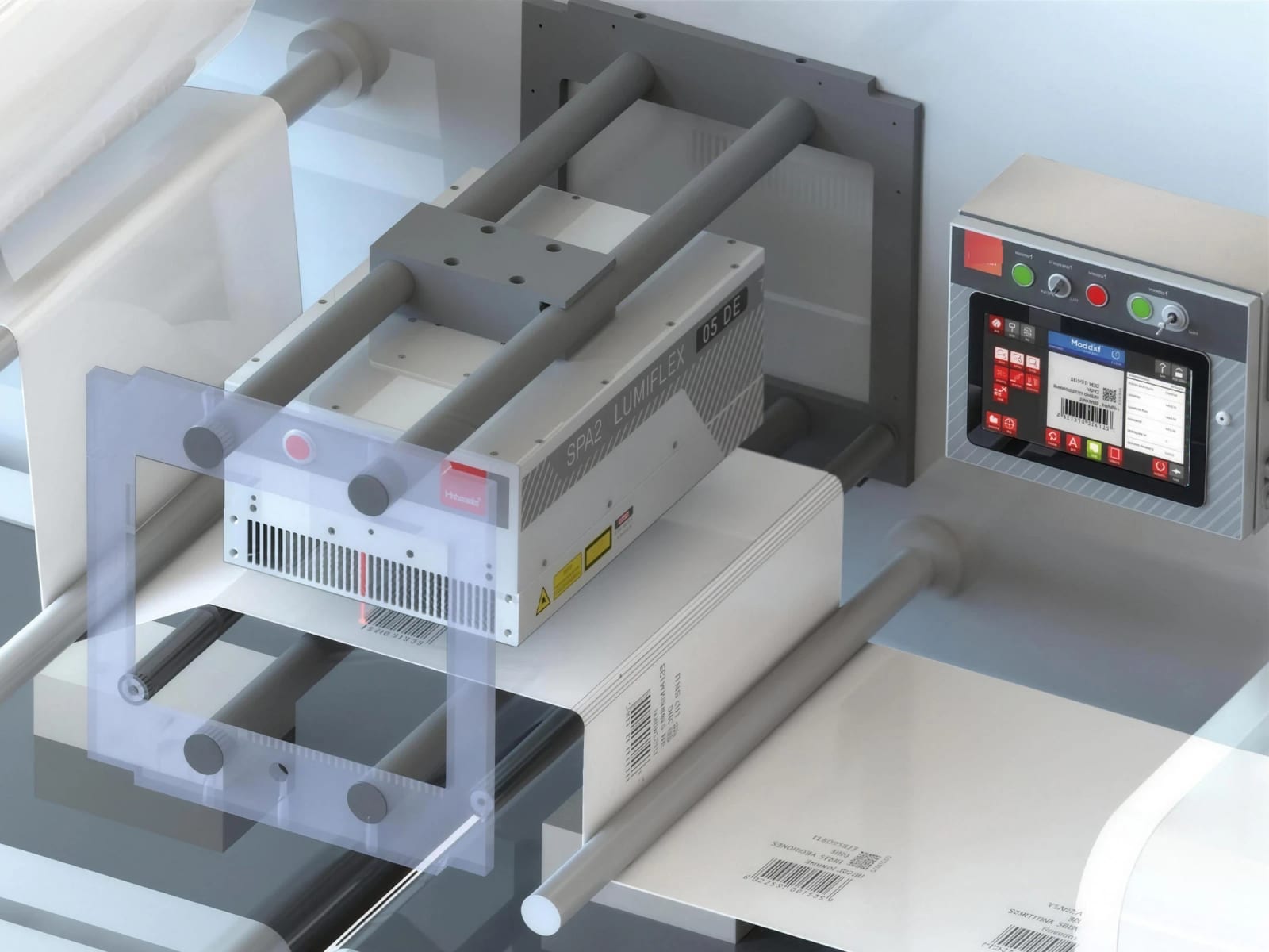 Pevnolátkový laser pri značení 2D kódu na plastový diel